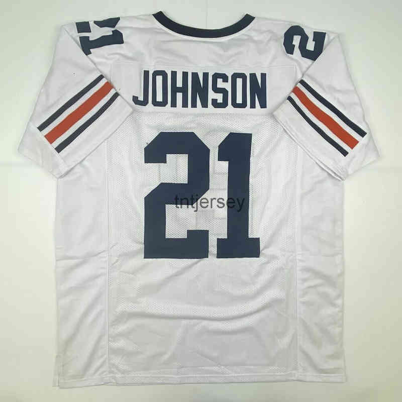 Mit CHEAP CUSTOM New KERRYON JOHNSON White College Stitched Football Jersey GENÄHT, HINZUFÜGEN EINER NAMENSNUMMER