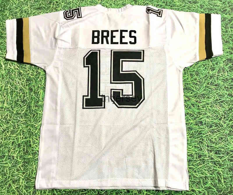 Mit Ucuz Özel Drew Brees Purdue Boilermakers Beyaz Jersey Saints dikişli herhangi bir isim numarası ekleyin