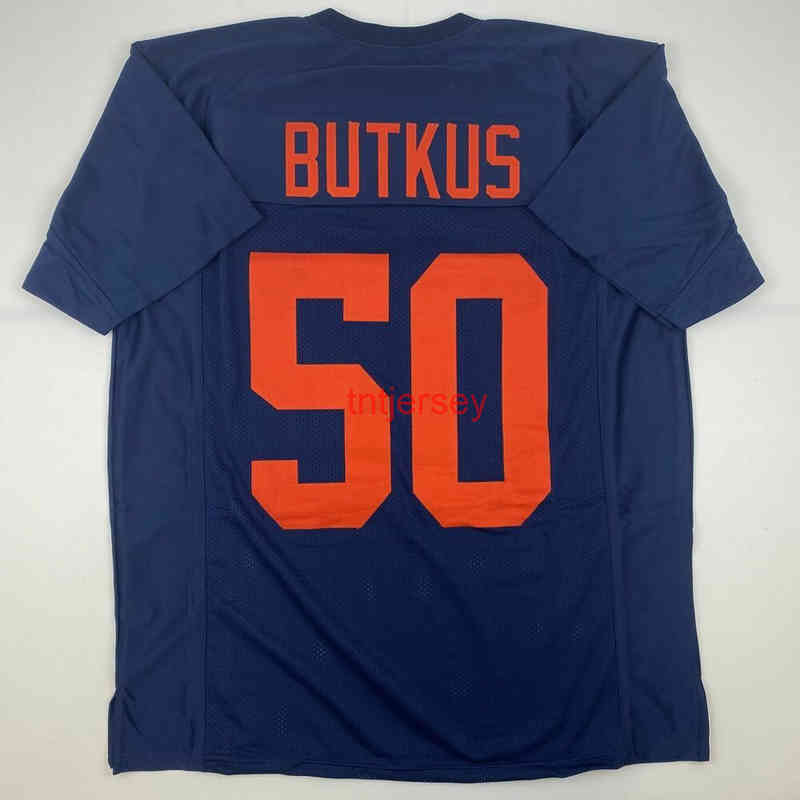 Mit barato personalizado New DICK BUTKUS Illinois Blue College Stitched Football Jersey adicione qualquer número de nome