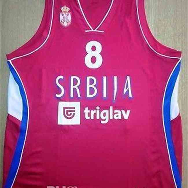 #8 Bjelica #6 Teodosic Camiseta Canotta Serbia Eurobasket 2017 Basketball Jersey Sewn Stitched Custom Number Name Jerseys Xs-6xl Vest Jersey