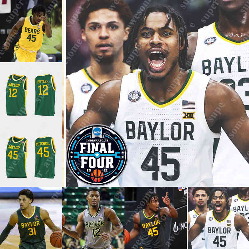 Anpassad NCAA Baylor Bears Basketball Jersey Jared Butler Macio Teague Mark Vital 0 Flo Thamba Adam Flagler L. J. Cryer Turner Zach Lovedy Tch