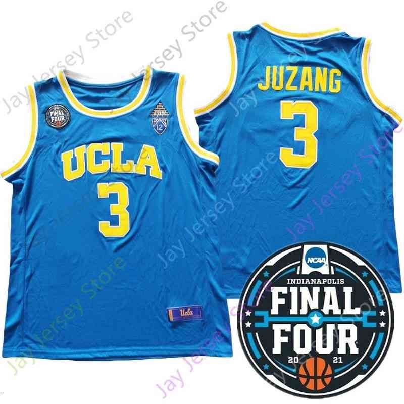 2021 Final Four 4 Patch UCLA Basketball Jersey Johnny Juzang NCAA College Adult Youth Size S-3XL Embroidery