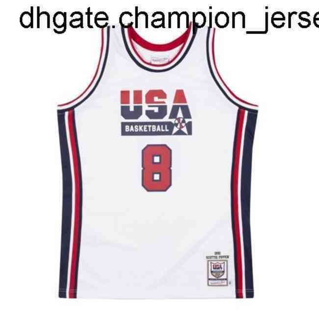 Usa Basketball Scottie Pippen Mitchell Ness Wht 1992 Dream Team Jersey Vest Stitched Throwback