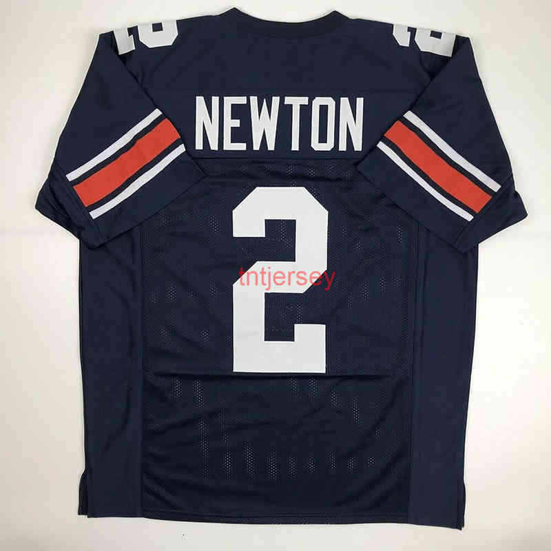 Mit CHEAP CUSTOM New CAM NEWTON Blue College Stitched Football Jersey ADICIONE QUALQUER NOME NÚMERO