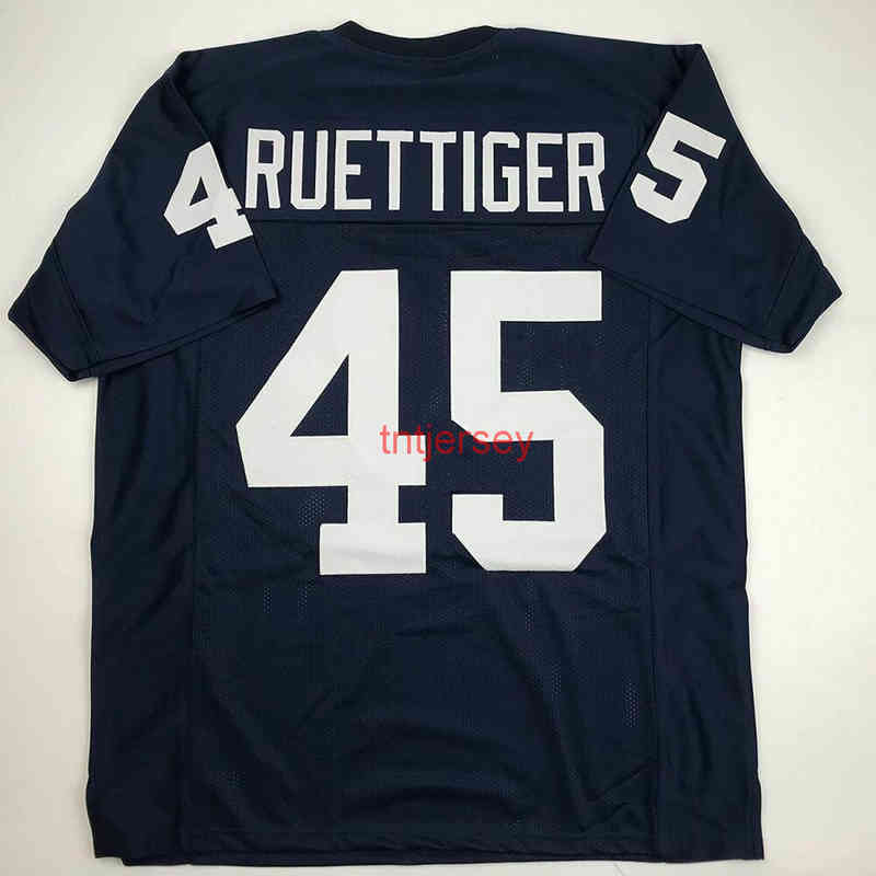 MIT Billiga anpassade nya Rudy Ruettiger Blue College Stitched Football Jersey Lägg till valfritt namnnummer