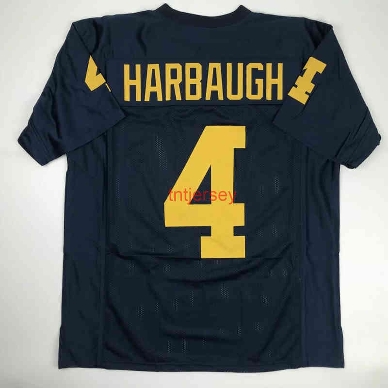 Mit CHEAP CUSTOM New JIM HARBAUGH Michigan Blue College Stitched Football Jersey ANY NAME NUMBER