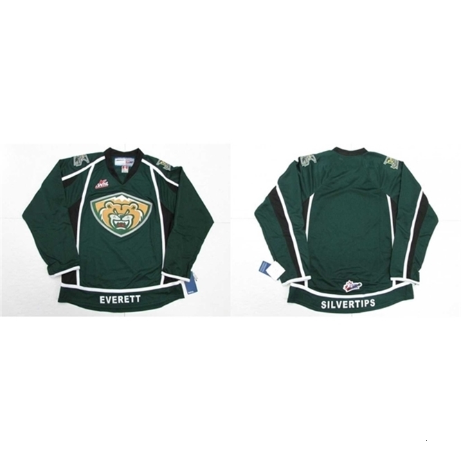 Ceuf Mens Womens Kids Whl Everett Silvertips 10 سنوات التطريز المخصص لأي اسم أي رقم