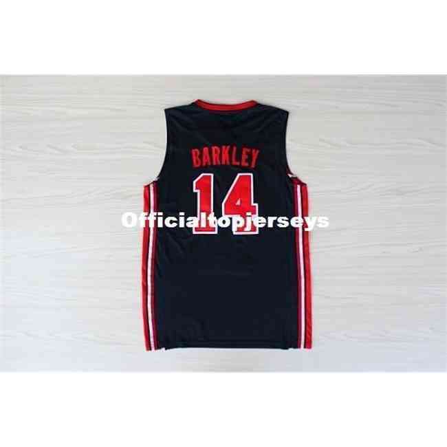 Retro college sömnad 10 Clyde Drexler 11 Karl Malone 14 Charles Barkley 1992 Dream Team USA Basketball Jersey Vest Jerseys Vest Shirt