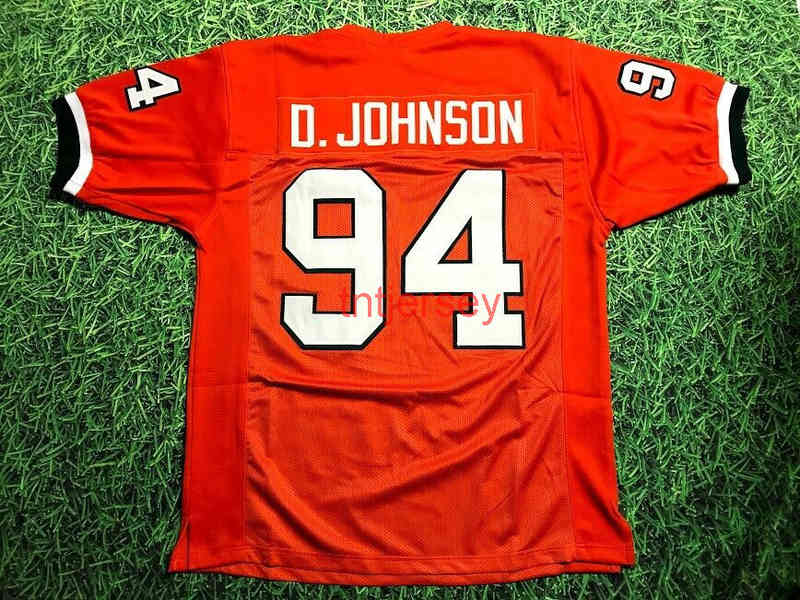 MIT Billiga anpassade Dwayne Johnson Miami Hurricanes Jersey The Rock Ballers Olm Stitched Lägg till valfritt namnnummer