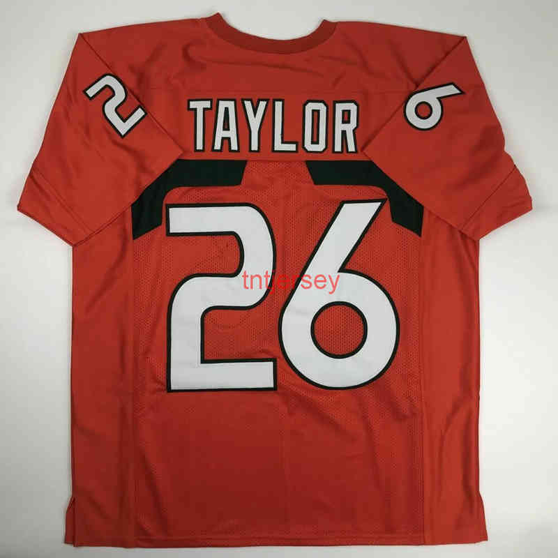 Mit CHEAP CUSTOM New SEAN TAYLOR Orange College Stitched Football Jersey ADD ANY NAME NUMBER