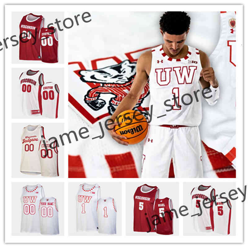 Custom Wisconsin Basketball Stitched Jersey Sam Dekker Frank Kaminsky Ab Nicholas Ethan Happ Alando Tucker D'Mitrik Trice Brad Davison Nate