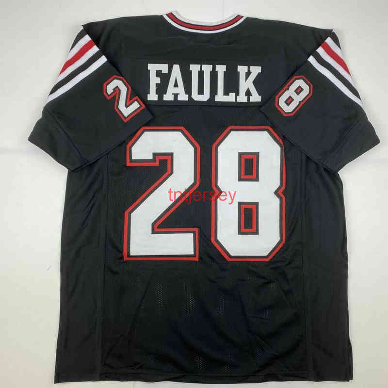 Mit CHEAP CUSTOM New MARSHALL FAULK San Diego State College genähtes Fußballtrikot. Fügen Sie eine beliebige Namensnummer hinzu