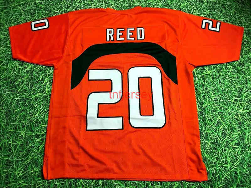 Mit barato personalizado ED REED MIAMI HURRICANES JERSEY COSTURADO adicione qualquer número de nome