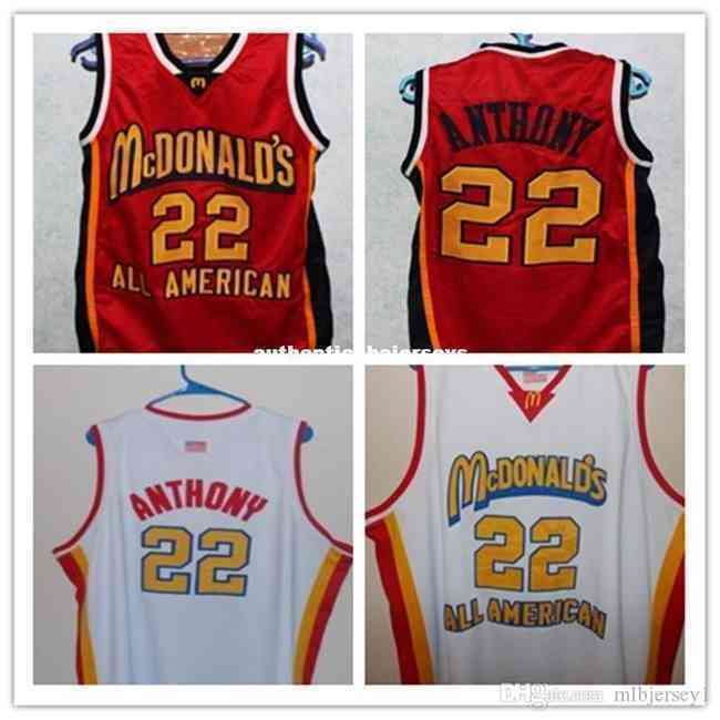 #22 Carmelo Anthony Dolphins McDonald All American High Citity Basketbol Forması #5 Baron Davis Retro Gerileme