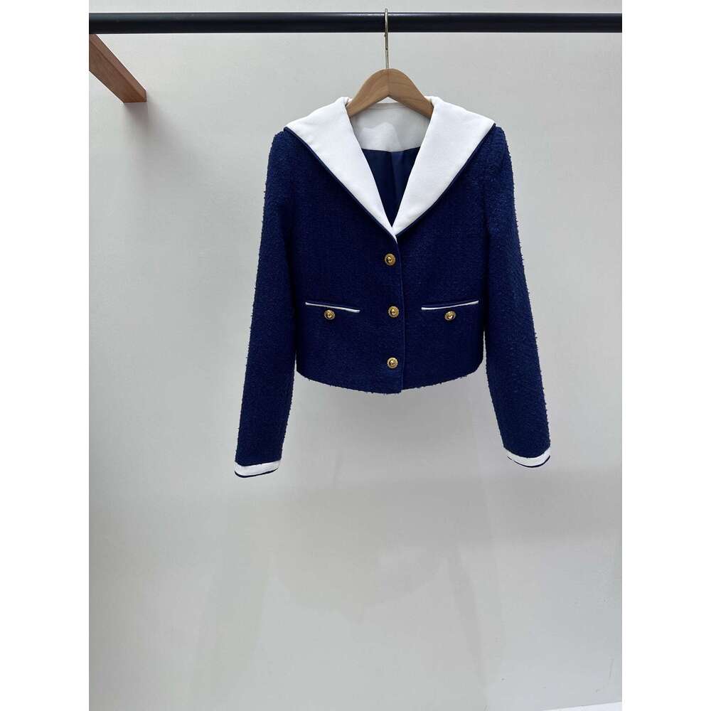 Veste en tweed bleu profond, jupe taille haute, ensemble pantalon long, niche, nouveau style social B17, à la mode, automne et hiver 2026