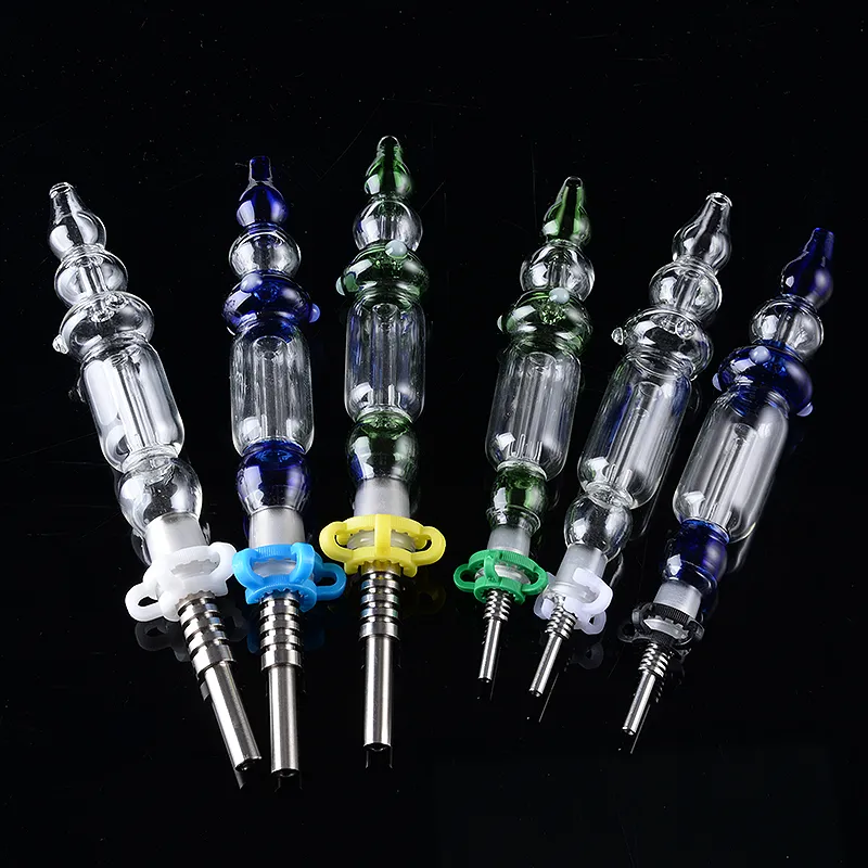 Nectar Collector With Titanium Tips 10 mm 14mm Nector Collectors Kit Mini Glass Tobacco Pipes For Oil Rig Glass Bong Hand Tube NC18 11 LL