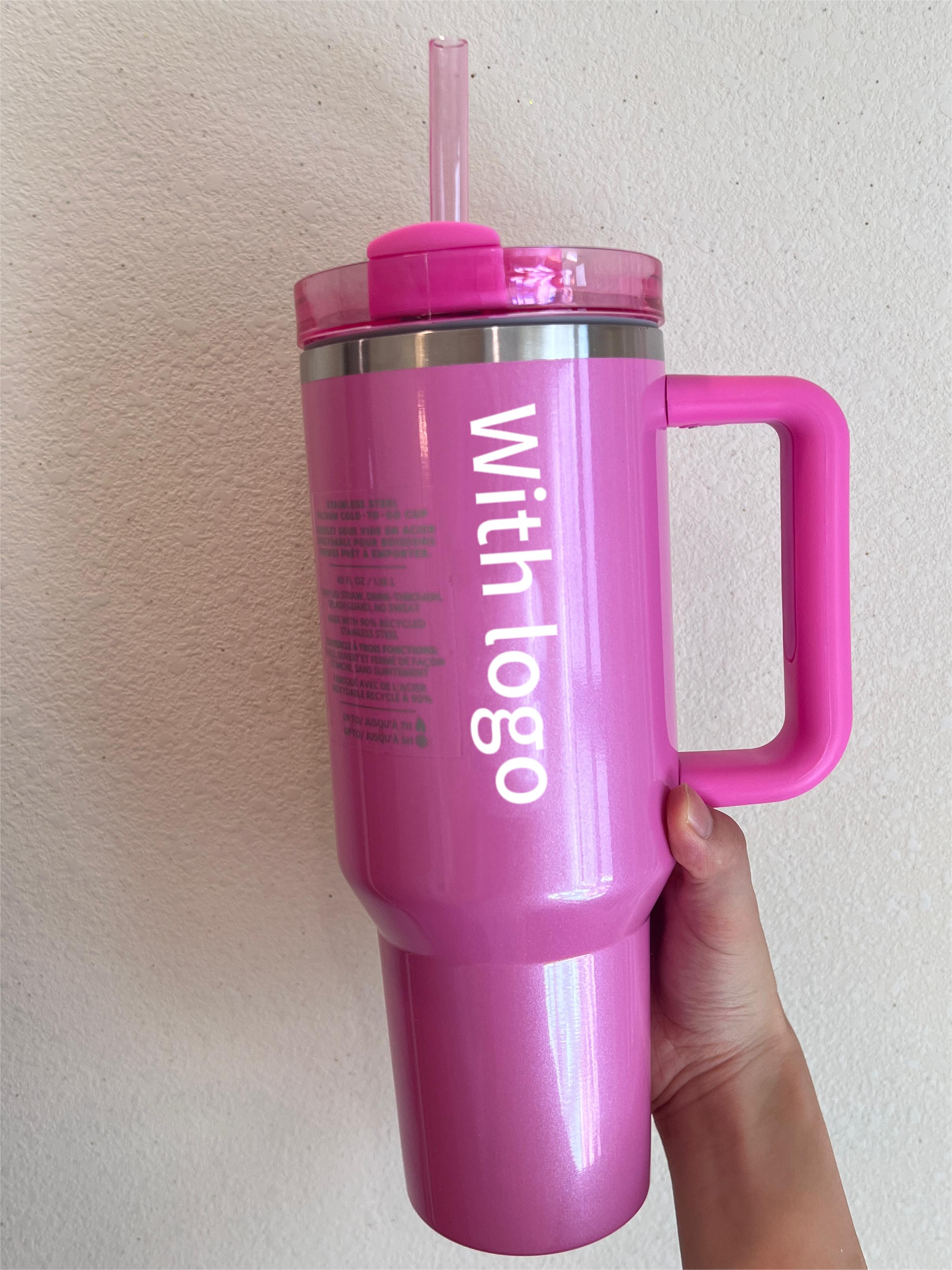 40oz Quencher exactly same 1:1Tumblers Cosmo Parade Flamingo Co-Branded Valentine's Day Gift Cup 40oz Stainless Steel FlowState Quencher Pink Lid Straw Car Mug