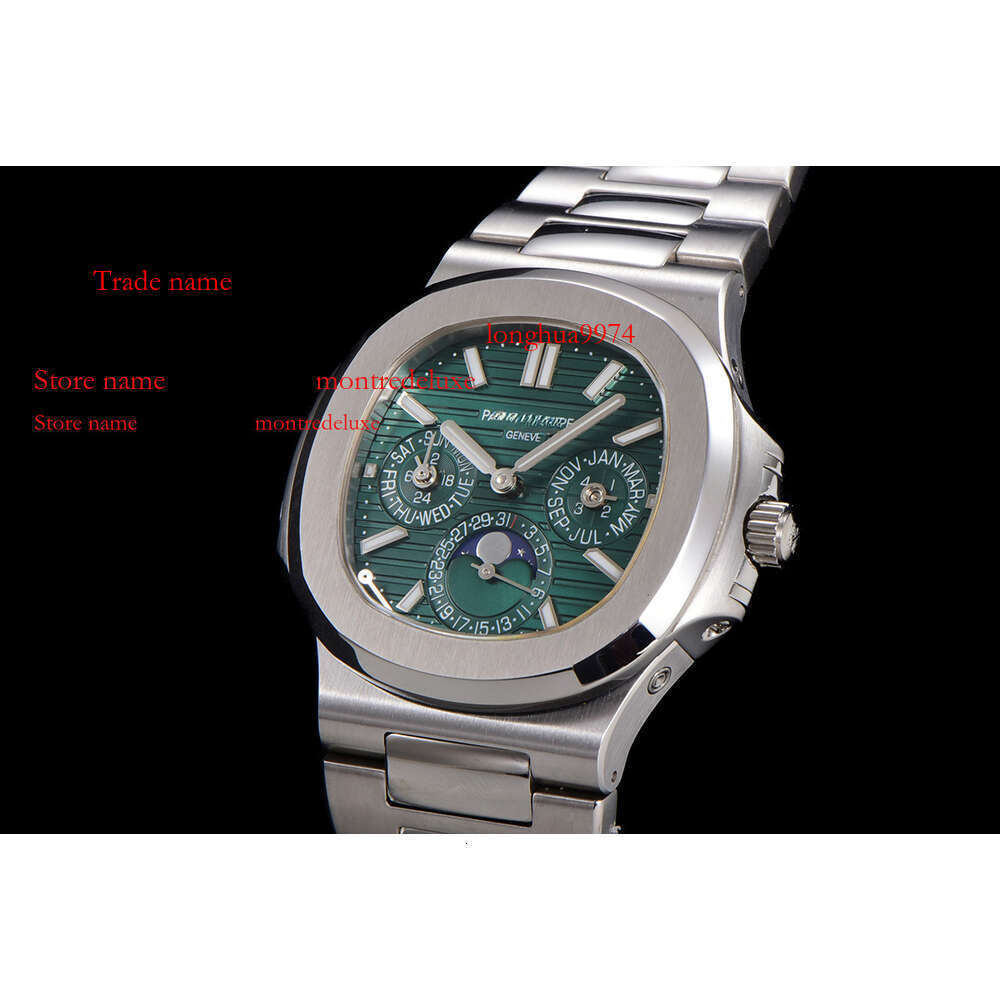 Часы GENEVE Watch Designer SUPERCLONE Watch Moon WATCH Pp5740 Hinery Мужские деловые часы с двумя функциями Phase Complex Designers 12 мм PP 759 Montredeluxe 338