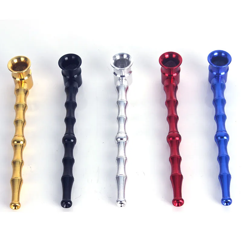 Metal Pipe Mounthpiece Zinc Alloy Bamboo Shape High Quality Mini Smoking Pipe Tube Portable Unique Design Easy To Carry Clean ZZ