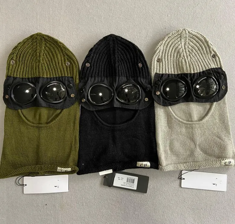 Tasarımcı Scarf Beanie Cp Hat 14 Renk Tasarımcı Sonbahar Windbreak Beanies İki Lens Gözlük Gkgles Hat Cp Erkekler Örme