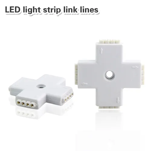 4Pin RGB Connector Cross Tape LED Lighting Accessories X-Tape Extension Wire For 3014 3528 5050 LED RGB Strip light LL