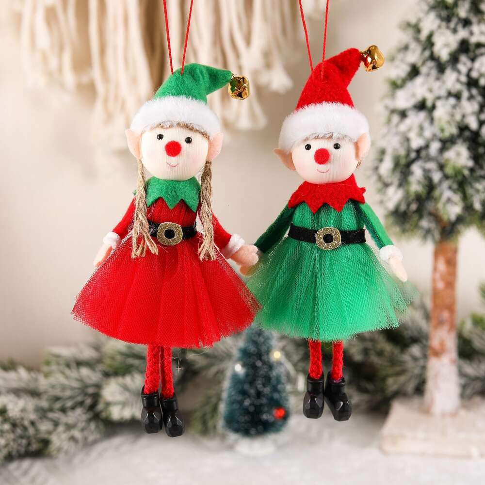 Новая креативная милая кукла-эльф, небольшой кулон, украшение для рождественской елки, аксессуары, принадлежности