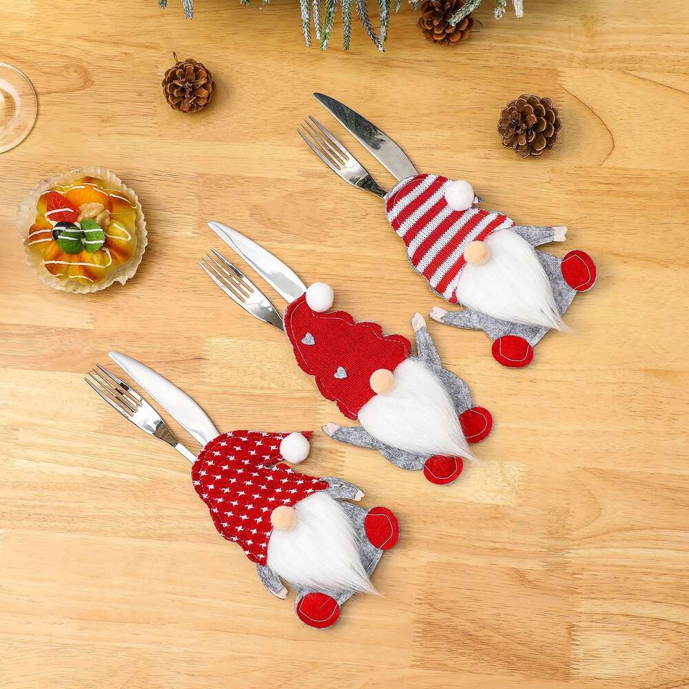 Decorative Items Dwarf Knife and Fork Sets Faceless Elderly Bags New Rudolf Cutlery Sets