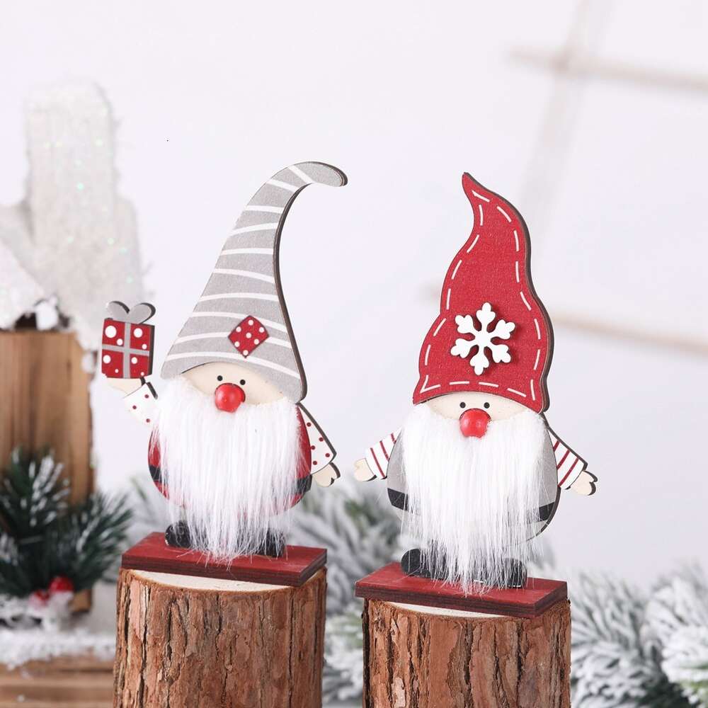 New Christmas Decorations Wooden Painted Elderly Children's Diy Gifts Shopping Mall Window Decoration and Layout