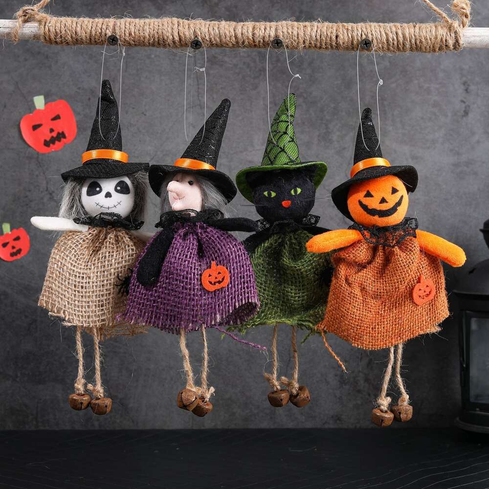 New Halloween Decorations Ghost Festival Pumpkin Witch Party Doll Pendant Venue Layout