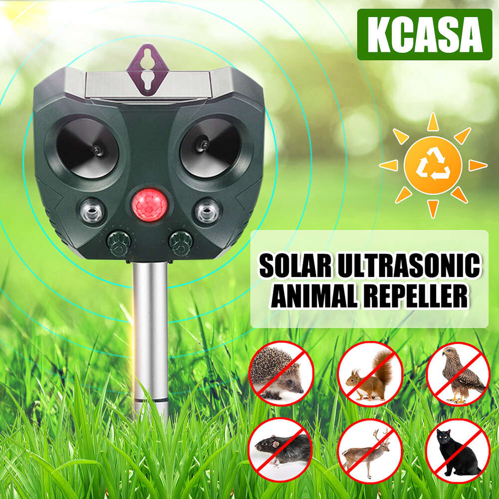 Outdoor Animal Repellent Solar Bird Repellent Mouse Repellent Sound Ultrasonic Led Light Explosion Flash Wolf Repellent