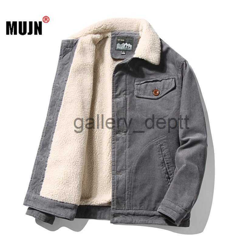 Men's Jackets 2023 Men Jackets High Quality Winter Plus Velvet Jacket Corduroy Cotton Tooling Casual Parka Mens Korean Fashion Solid Clothing J230914