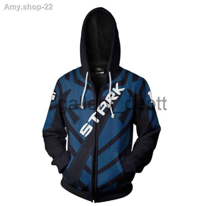 Erkek Hoodies Sweatshirts Hazır Adam Fermuarı Hoodie Tony Stark Fermuar Ceket Süper Kahraman Ceket 3D Baskı Dış Giyim J230914