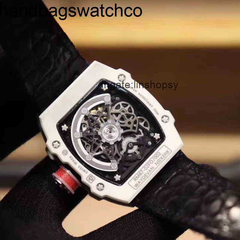 RicharMilles Watches Luxury Mechanical Mechanical Movement Ceramic Dial Rubber strap Aluxury Date Lluxury Wristwatch Richa Wine Barrel r Rm6702 Series Case Tap