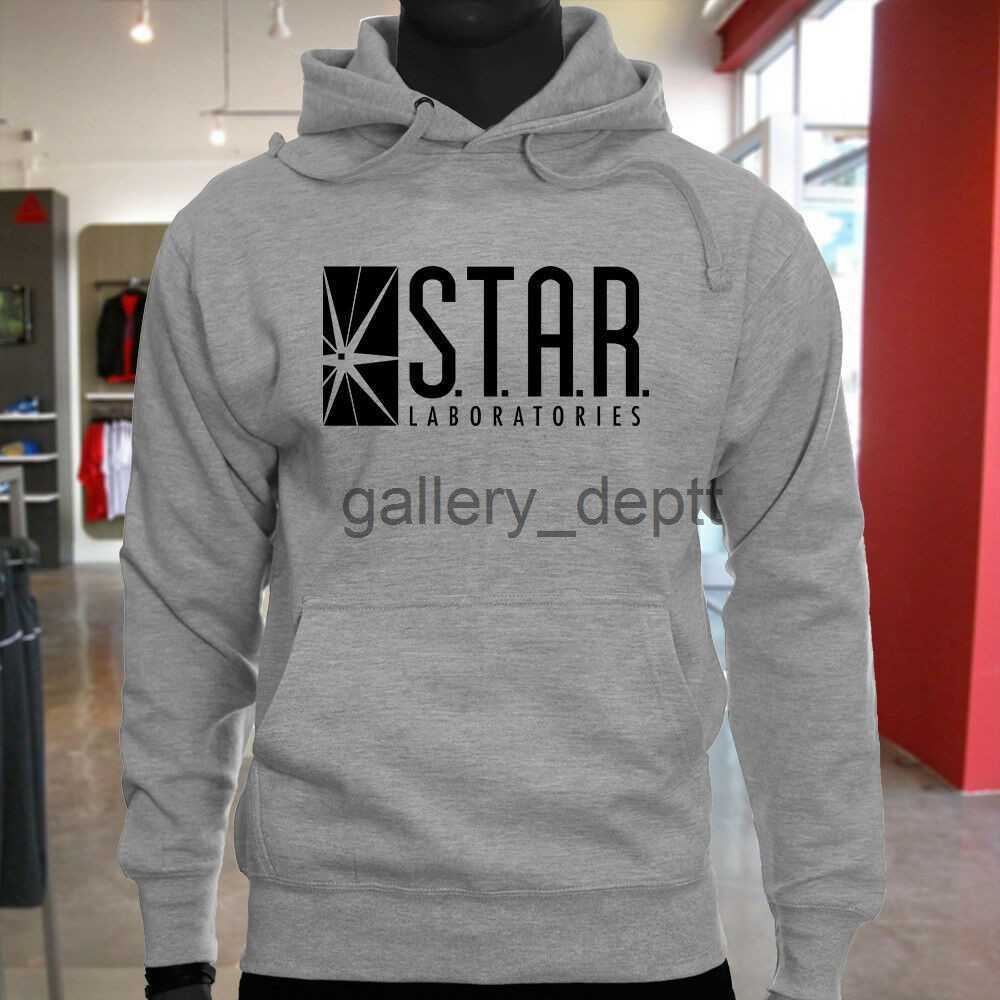 Herrtröjor tröjor The Flash Speedster Star Labs Barry Allen Comics Grey Men's Hoodie Sportwear Birthday Present Grey 1 J230914