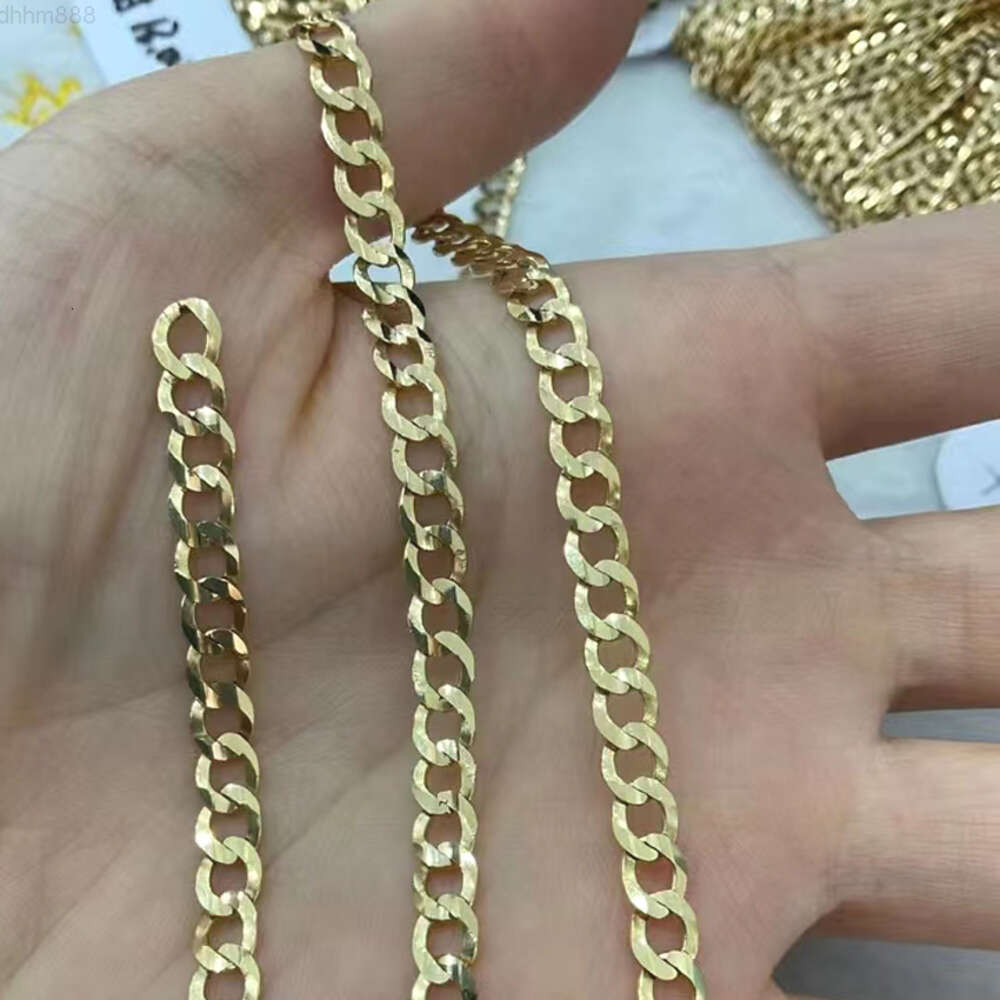 4.77mm 3.1mm Au750 Pure Solid Curb Link Real Mens Chain Quality Competitive Price 18k Gold Chain Necklace