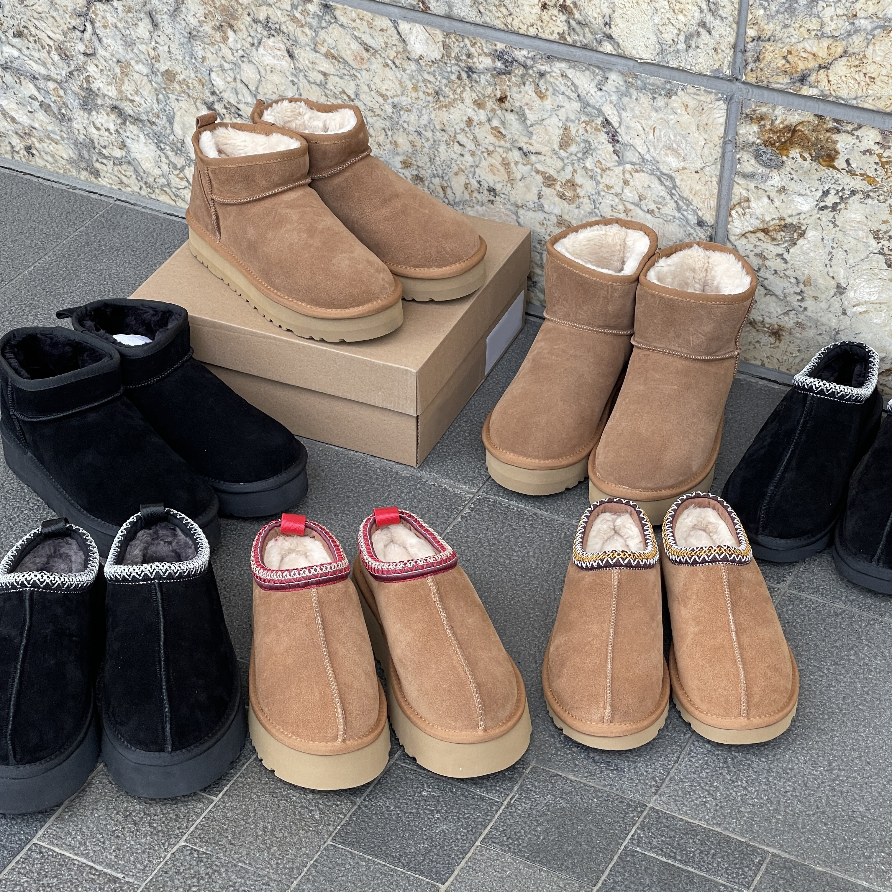 Austrália botas femininas designer tasman chinelos tazz chesut mostarda semente clássico ultra mini plataforma bota de neve sapatos de pele carneiro pele camurça