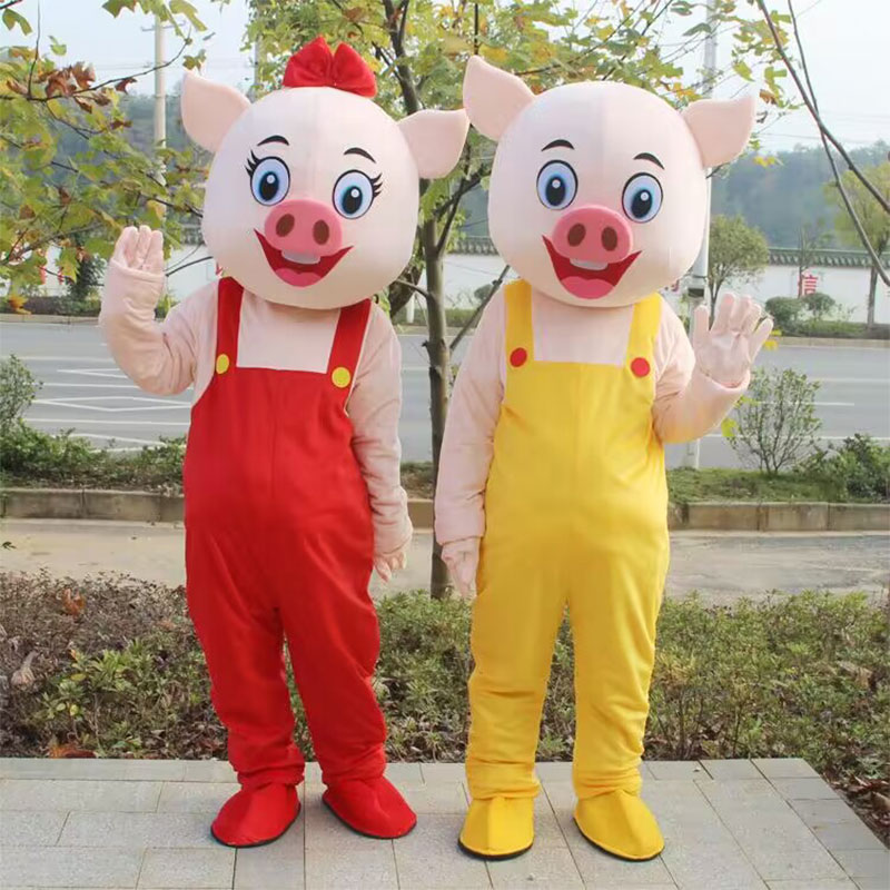 Mascot Cartoon Animal Pig Mascot Costume Christmas Halloween Birthday Party Animal Set Adult Walking Doll Clothing