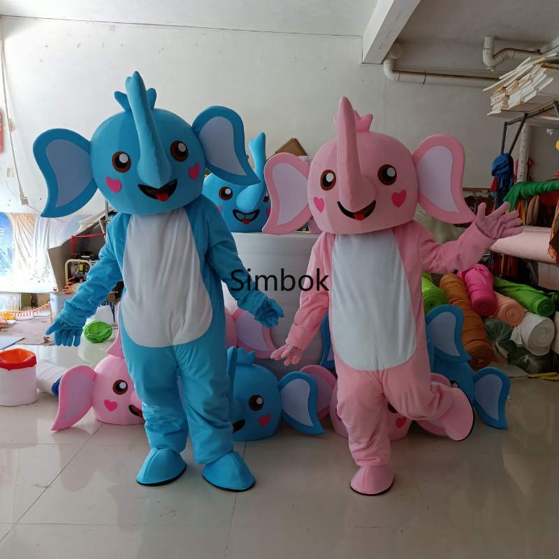 Mascot Elephant Cartoon Doll Costume Show Publicity Animal Prop Advertising Flyer Performance Costume Cute Hood Doll Costume mascot