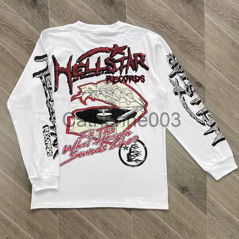 Men's T-shirts 2023 New Hellstar T-shirt Classic Flame Letter Print Hellstar High Quality Long Sleeve T Shirt Men Women J230811