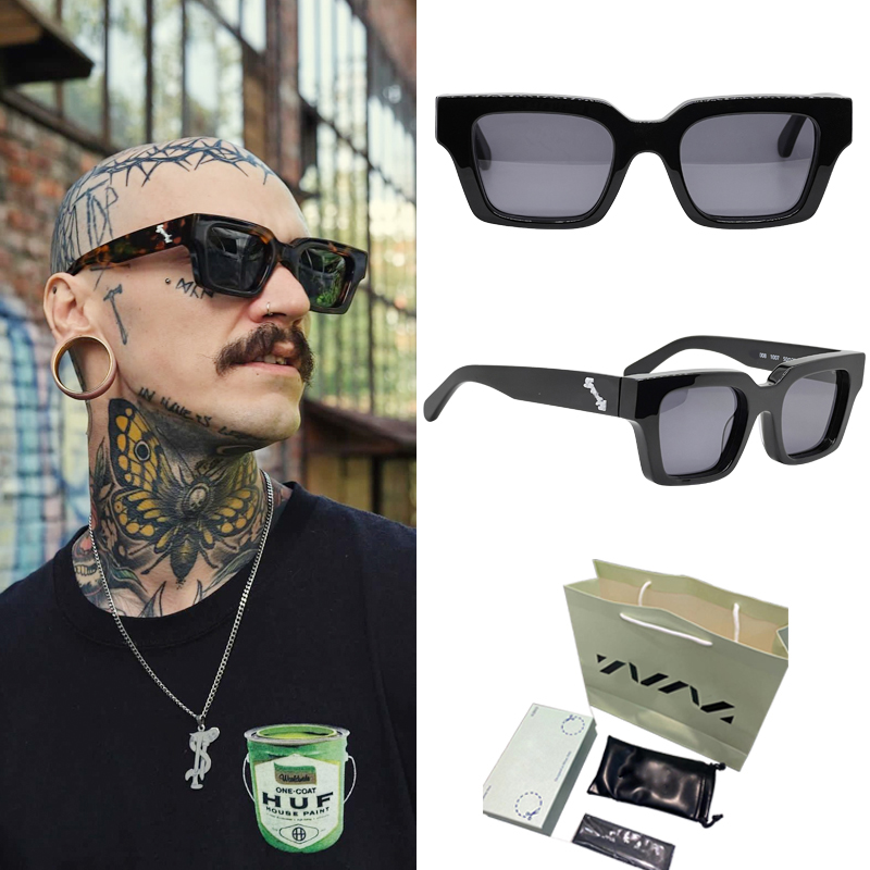 Polarized Sunglasses for Men & Women - UV400 Protection, Thick Black/White Frame, Designer Eyewear with Original Box