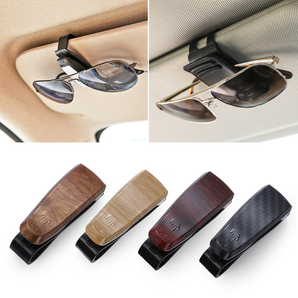 New 1pc Wood Car Glasses Holder for Reading Glasses Sunglasses Eyeglass Placement Auto Fastener Clip Tool