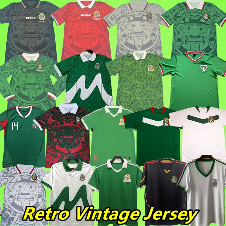 México retro camisas de futebol 1970 1983 1994 1995 1996 1997 1998 2006 2010 2011 2012 manga longa camisa de futebol vintage t uniforme de goleiro