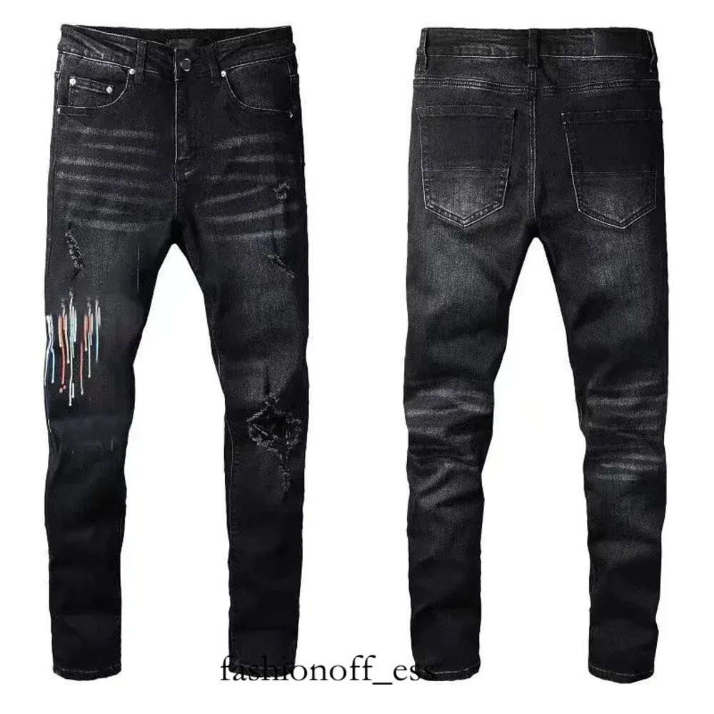 Men's Jeans Amirs Jeans Amri Pants Jeans 2023winter Ami Mens Gray Designer Brand Famous Slim-leg Pants Men Elastic Black Skinny Jean Washed 507 401