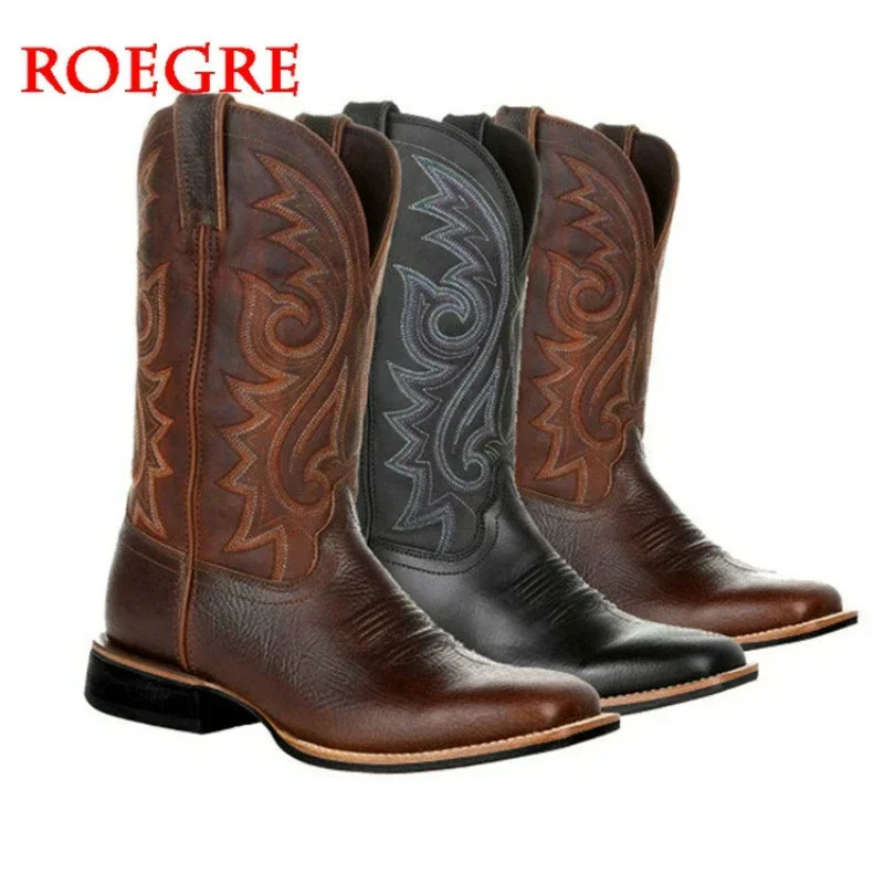 Quality Men's and Sleeve Embroidered Retro Tall 548 Women's Wide-headed Western Cowboy Size 38-48 Men Casual Boots Comfortable 231219 792