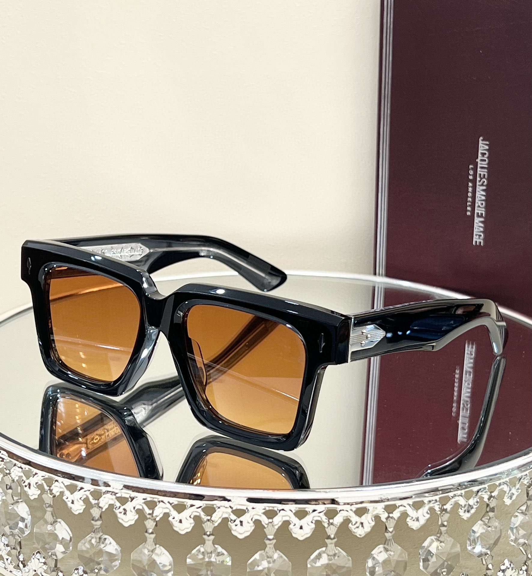 ТОП качественные мужские солнцезащитные очки для JACQUES MARIE MAGE BELIZE, ретро винтажная прямоугольная ацетатная оправа для мужчин, дизайнер вождения Marie, женские часы03c