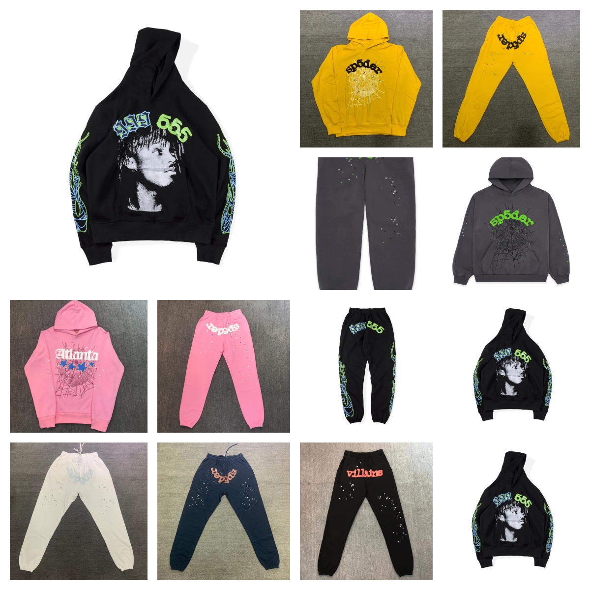 Kırmızı sp5der örümcek kapşonlu genç haydut 555555 kadın erkekler hoodies köpük baskı örümcek web grafik pembe sweatshirts y2k kazak