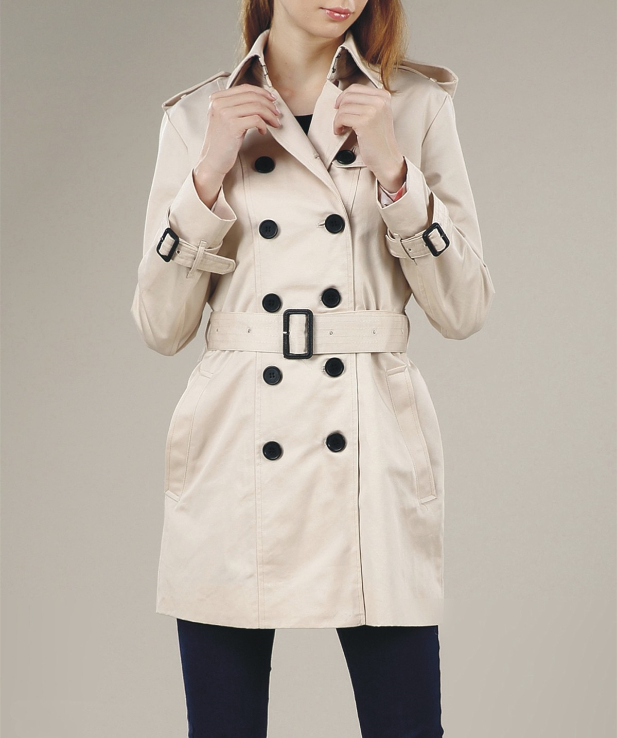 Women Fashion Brand Windbreaker England Coat Long Trench Coat/عالية الجودة مزدوجة الصدر للنساء مزاج S-XXL