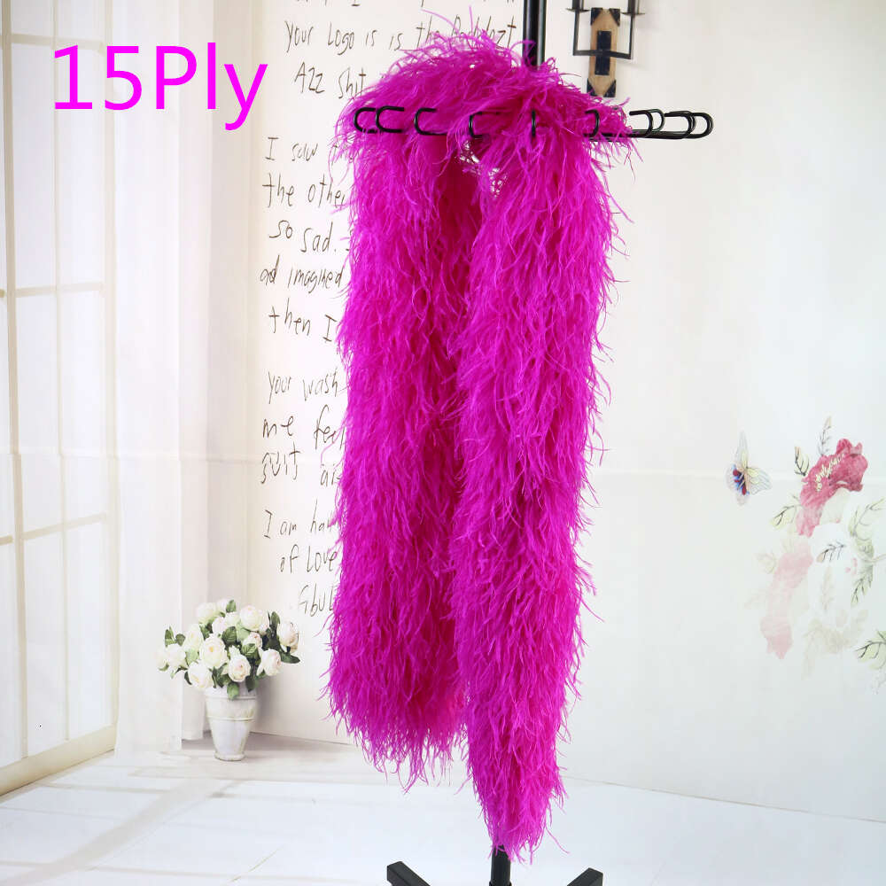 2ply 3ply 6ply 10ply 15ply Boa Natural Ostrich Feather Trim Party Clothing Decoration 2 Metres Pluma Diy Wedding Shawl