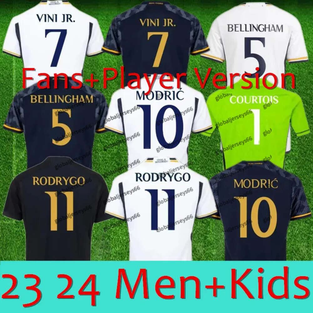 23 24 Torcedores Versão do Jogador Camisas de Futebol Rodrgo Bellingham 2023 2024 Vini Jr Camisa de Futebol Real Madrids Camavinga Futbol Modric Vini _Jersey _Jersey