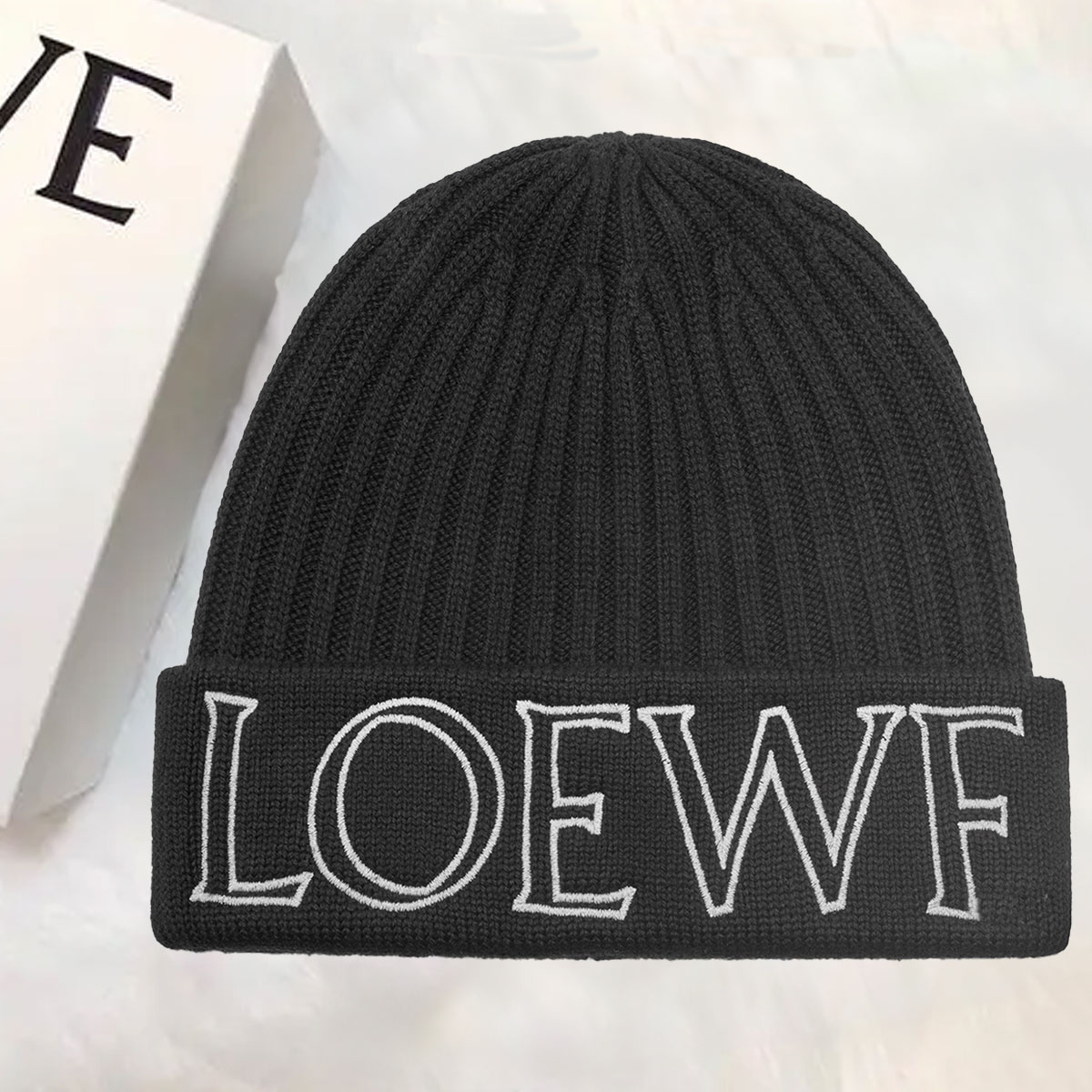 Beanie Cashmere lavorato a maglia Loewf Ladies Designer Beanie Cap Cappello invernale in lana intrecciata da uomo Regalo di compleanno